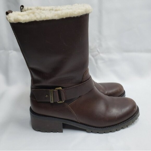 Cole Haan Champion Brown Leather Waterproof Zip Up Boots Women's Size 6B - Picture 4 of 16